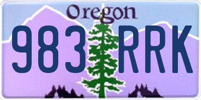 OR license plate 983RRK