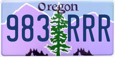OR license plate 983RRR