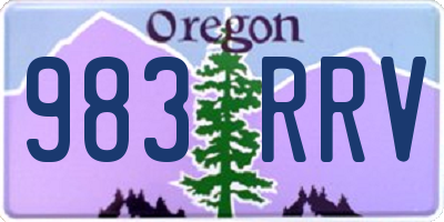 OR license plate 983RRV