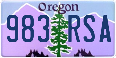 OR license plate 983RSA