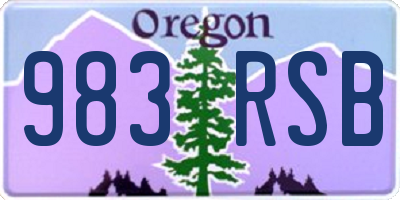 OR license plate 983RSB