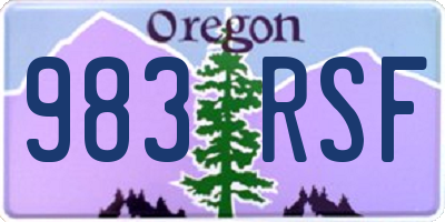 OR license plate 983RSF