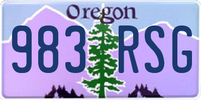OR license plate 983RSG