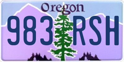 OR license plate 983RSH