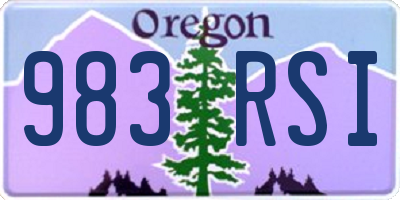OR license plate 983RSI