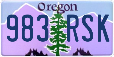 OR license plate 983RSK