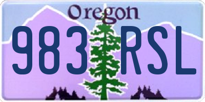 OR license plate 983RSL
