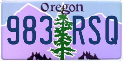 OR license plate 983RSQ