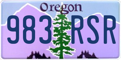 OR license plate 983RSR