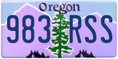 OR license plate 983RSS