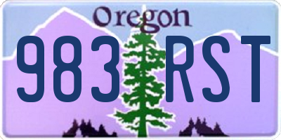 OR license plate 983RST