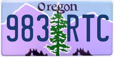 OR license plate 983RTC
