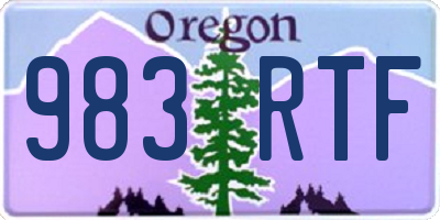 OR license plate 983RTF