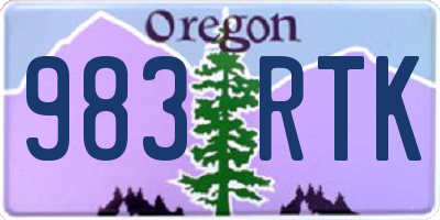 OR license plate 983RTK