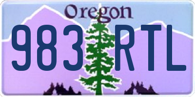 OR license plate 983RTL
