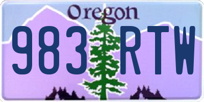 OR license plate 983RTW