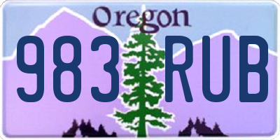 OR license plate 983RUB