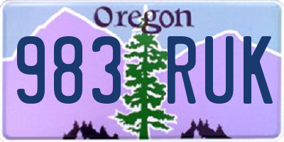 OR license plate 983RUK