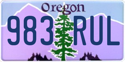 OR license plate 983RUL