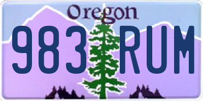 OR license plate 983RUM