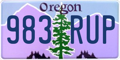 OR license plate 983RUP