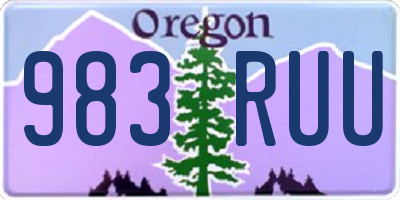 OR license plate 983RUU