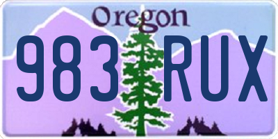 OR license plate 983RUX