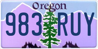 OR license plate 983RUY