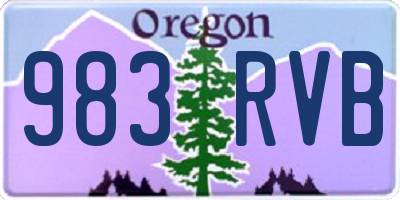OR license plate 983RVB