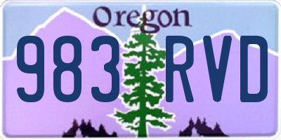 OR license plate 983RVD