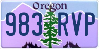 OR license plate 983RVP