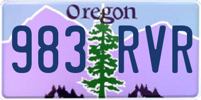 OR license plate 983RVR