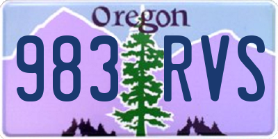 OR license plate 983RVS