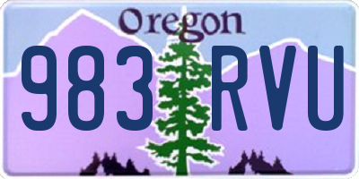 OR license plate 983RVU