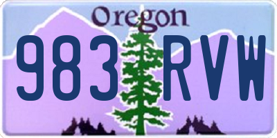 OR license plate 983RVW