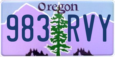 OR license plate 983RVY
