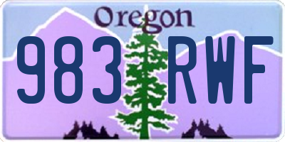 OR license plate 983RWF