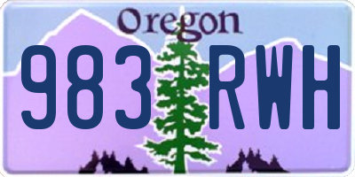 OR license plate 983RWH