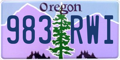 OR license plate 983RWI