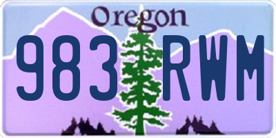 OR license plate 983RWM