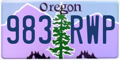 OR license plate 983RWP