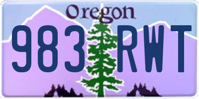 OR license plate 983RWT