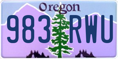 OR license plate 983RWU