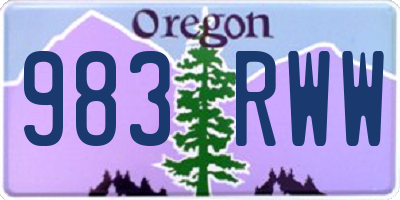 OR license plate 983RWW