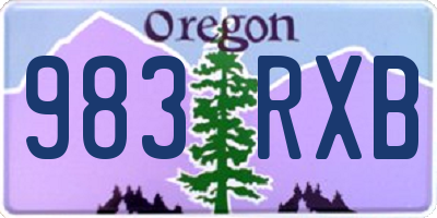 OR license plate 983RXB