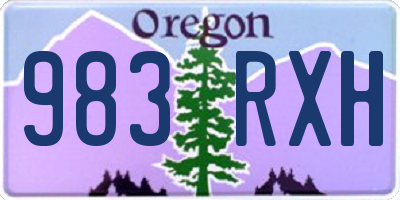 OR license plate 983RXH