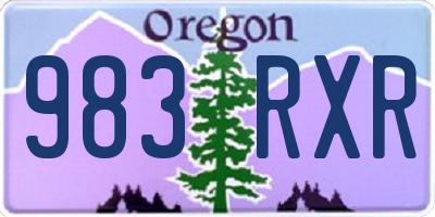OR license plate 983RXR