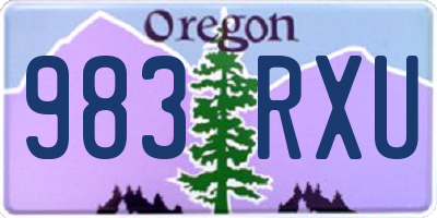 OR license plate 983RXU