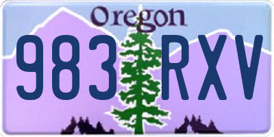 OR license plate 983RXV
