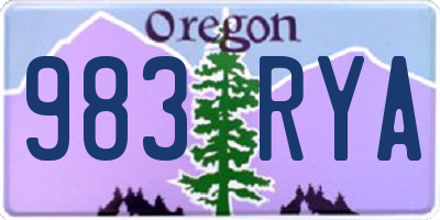 OR license plate 983RYA